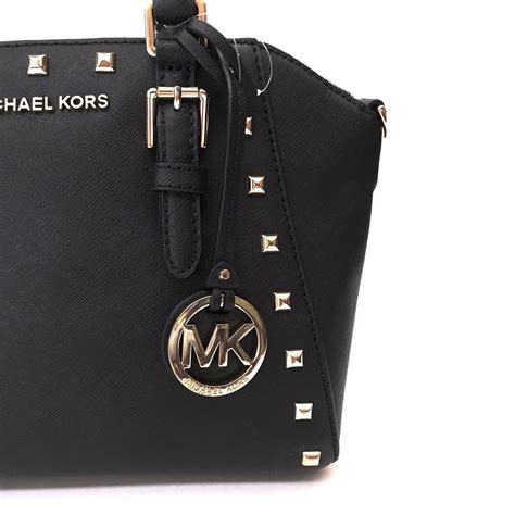 michael michael kors collins medium messenger bag black|michael kors studded crossbody bag.